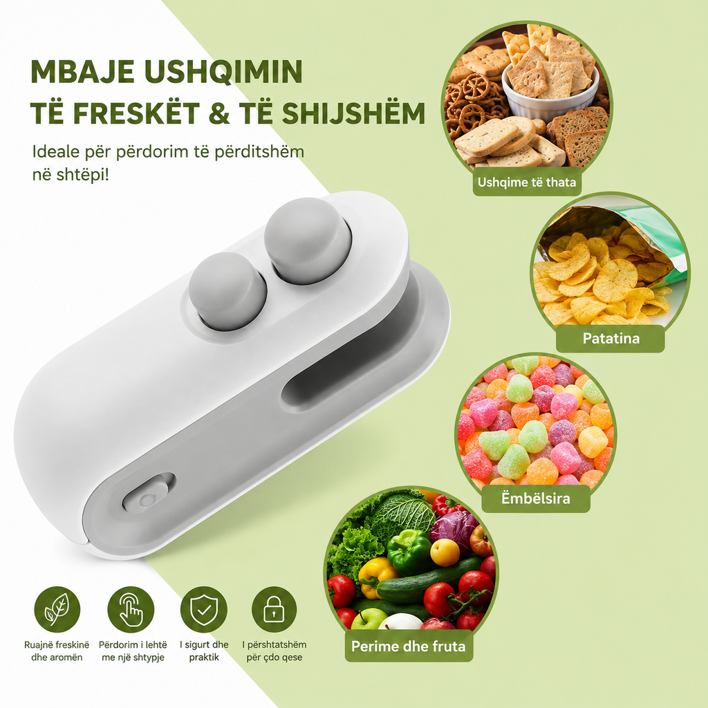 Mbyllëse & Prerëse Elektrike për Qese 2-në-1