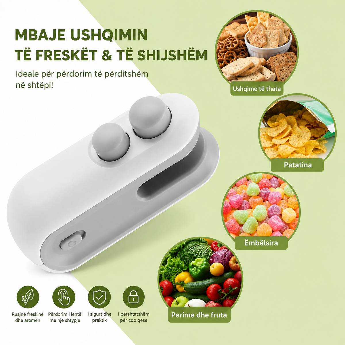 Mbyllëse & Prerëse Elektrike për Qese 2-në-1