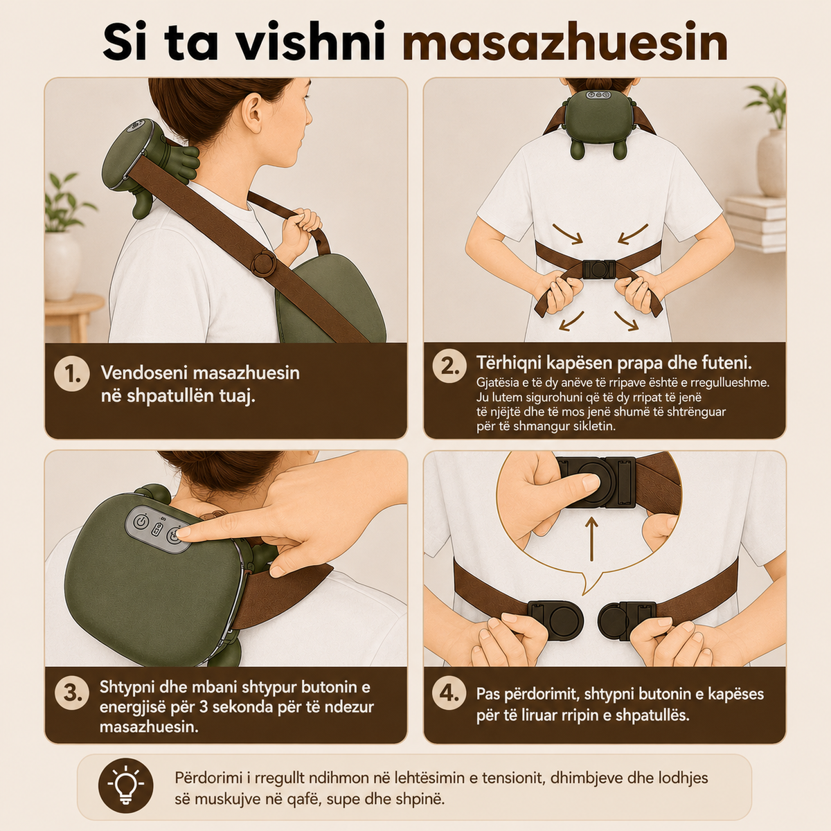 Masazhues për lehtësim të menjëhershëm të stresit dhe dhimbjeve