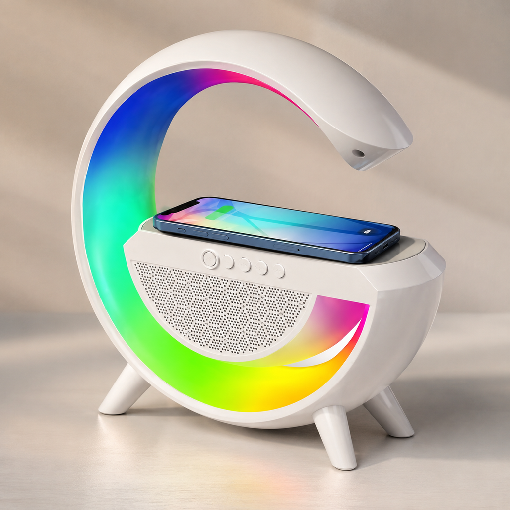 Dritë Multifunksionale me Bluetooth dhe Karikim Wireless