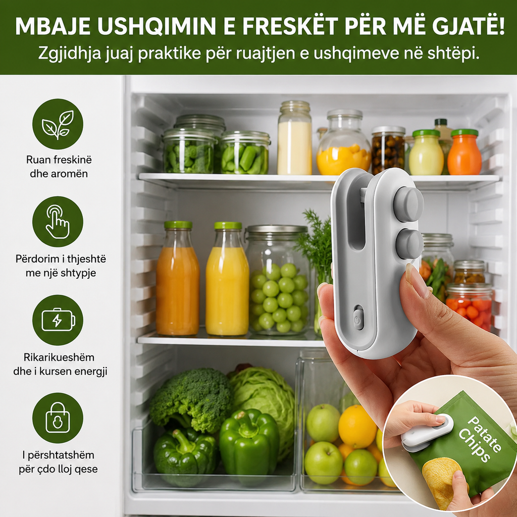 Mbyllëse & Prerëse Elektrike për Qese 2-në-1